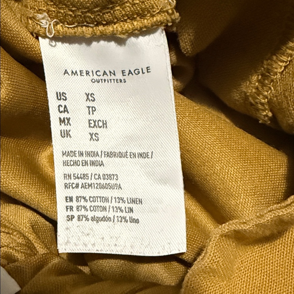 🌻 American Eagle Linen Blend Paperbag Waist Pants – Mustard Yellow (XS) - Picture 5 of 11